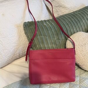Fossil Pink Leather Small Crossbody Bag
